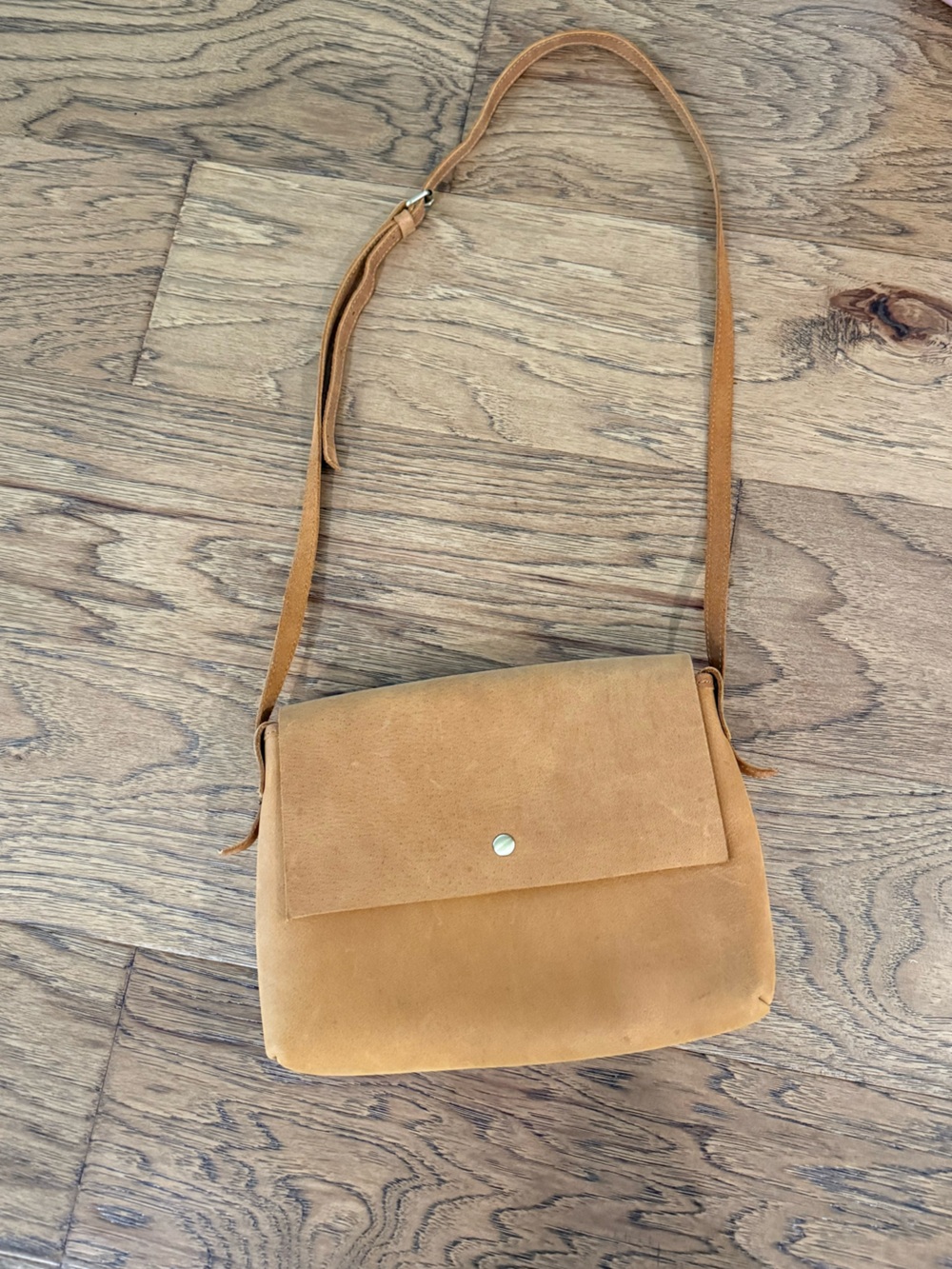 Tan Suede Crossbody Bag - Clad and Cloth